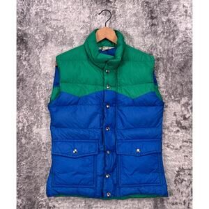 Vintage REI Puffer Vest Small Mens Goose Down Retro Colorway Made USA